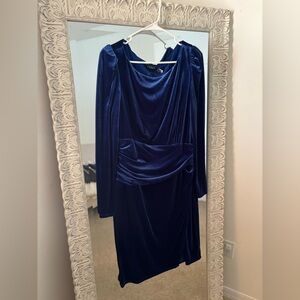 Lauren Ralph Lauren Elegant Blue Velvet Dress
